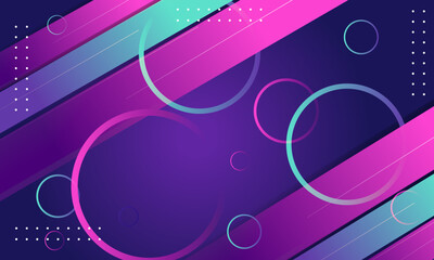 Abstract art features diagonal lines circles and dots in purple pink and blue