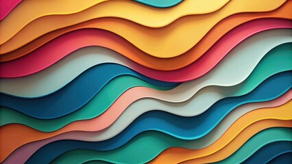 Wavy trendy abstract shapes in paper style, abstract, trendy, wavy, shapes, design, artistic, modern, colorful, vibrant