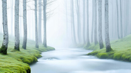 Misty Forest Stream