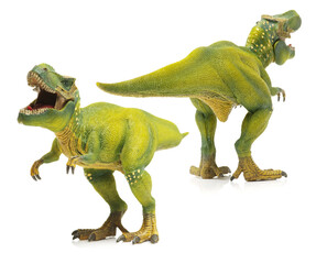 green tyrannosaurus on white background