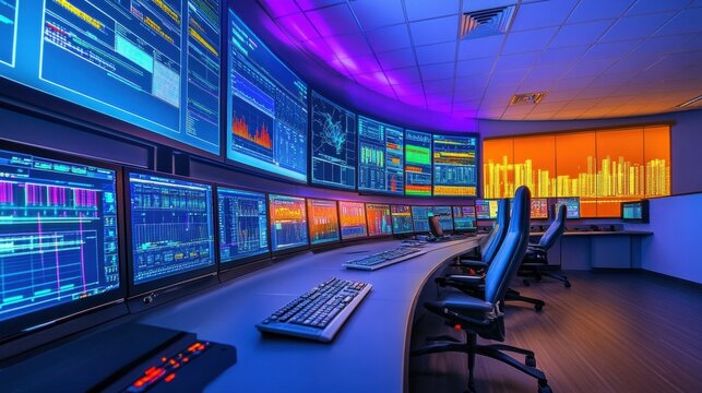 Modern Network Operations Center Control Room