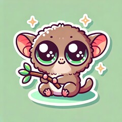 Fototapeta premium Adorable Jungle Tarsier Illustration