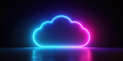 Abstract neon illuminated render cloud, neon, abstract,render, cloud, illuminated, digital, art, technology