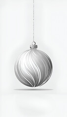 silver christmas ball isolated on white background 