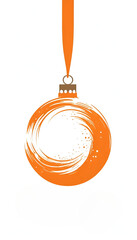 orange  christmas tree decoration ball isolated on white background 