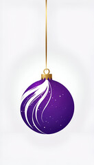 purple christmas tree decoration ball isolated on white background 