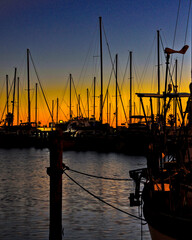 Rockport, Texas - 11-21-2024. Sunset is a magical time when visiting the marina, with all the...