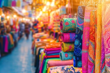 Fototapeta premium vibrant street asian market scene