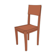 kids drawing illustration classic wooden chair cartoon isolated