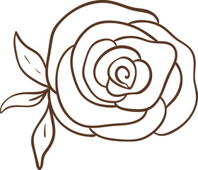 Vintage Coquette Rose Outline Illustration