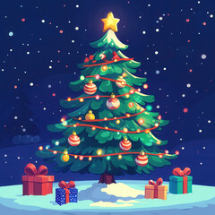 christmas tree with gifts