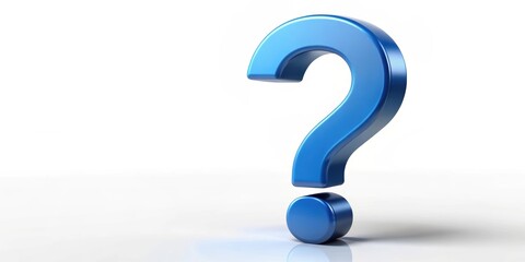 Large question mark in blue colors, question mark, render, blue, mystery, uncertainty, confusion, interrogation
