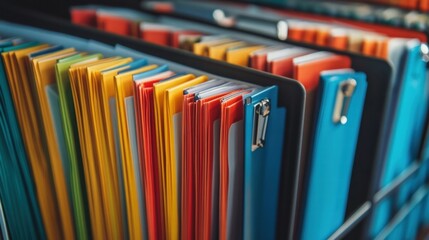 Colorful Organized Files in Hanging Folders