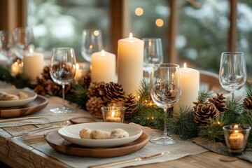 simple and elegantly served New Year's table without food