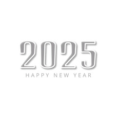 2025 new year celebration card on white background