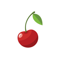 Cherry fruit isolated flat vector illustration on white background