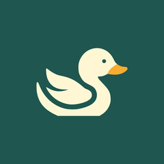cute swan animal logo vector illustration template design