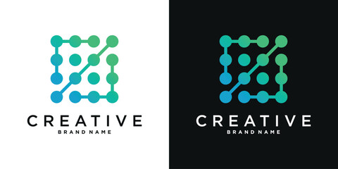 Molecul tech logo design. Creative shape modern concept. Premium Vector