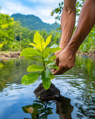 Various recycling and waste disposal activities and green space, loving the world, a green world for a friendly environment
