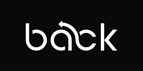 back logo design vector, arrow graphic symbol concept