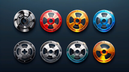 set of Film reel icon