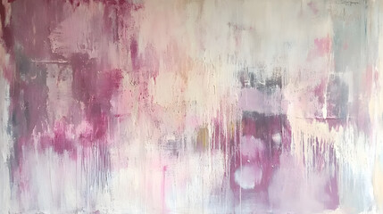 Abstract painting in soft pinks, purples, and grays. Textured brushstrokes create a dreamy, ethereal mood. Perfect for modern interiors or design projects.