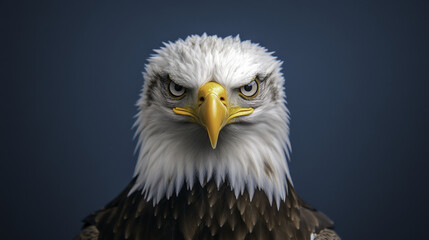 Obraz premium close up of bald eagle intense eyes, showcasing its majestic features and sharp beak, symbolizing strength and freedom in nature