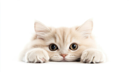 Obraz premium Cute Kitten Peeking Over a Surface