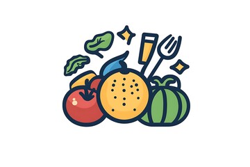 Fototapeta premium Group of Fresh Fruits and Vegetables.