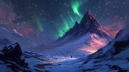 Majestic Mountain Aurora