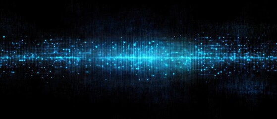 Abstract blue light streaks on black background.