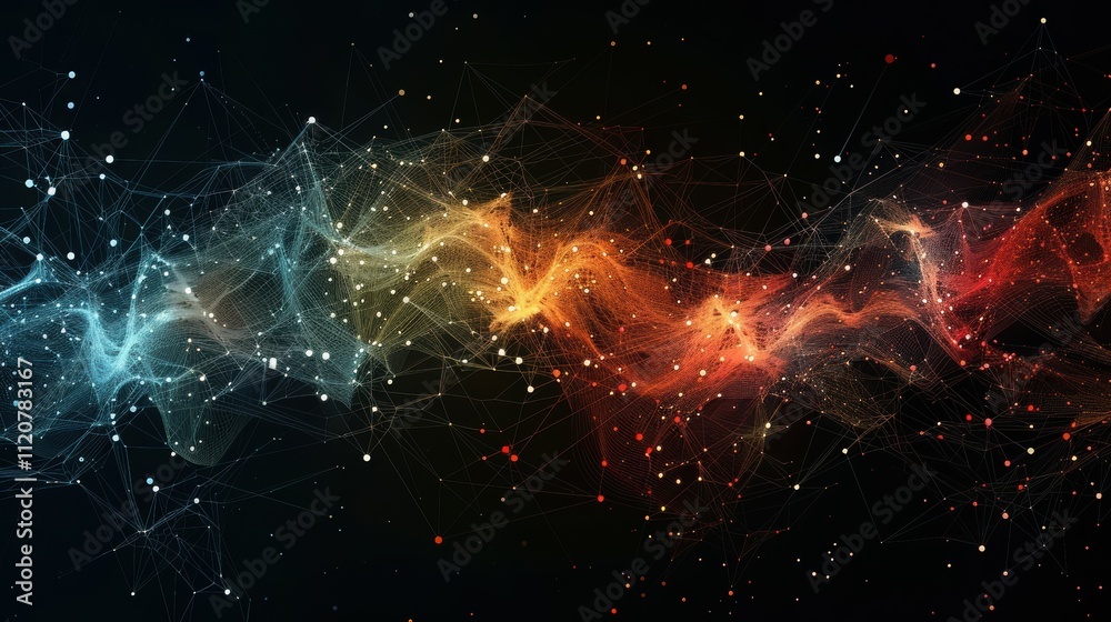 Poster exploring sprawling big data visualization interconnected insights in the digital realm