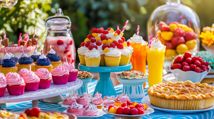 Picnic Table Full of Festive Treats