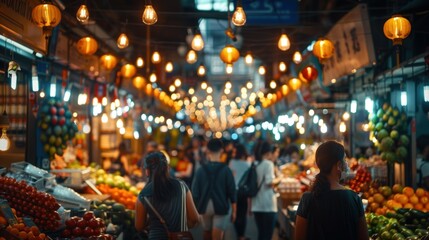 Dynamic market scene urban bazaar photography showcasing community life vibrancy
