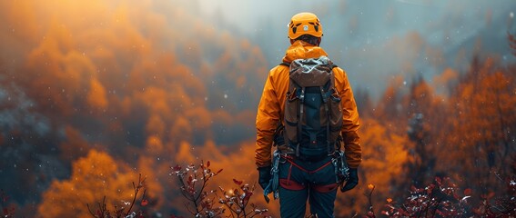 Climber Gazing at the Majestic Mountain