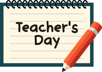 Note Teacher Day School Theme Vector Element