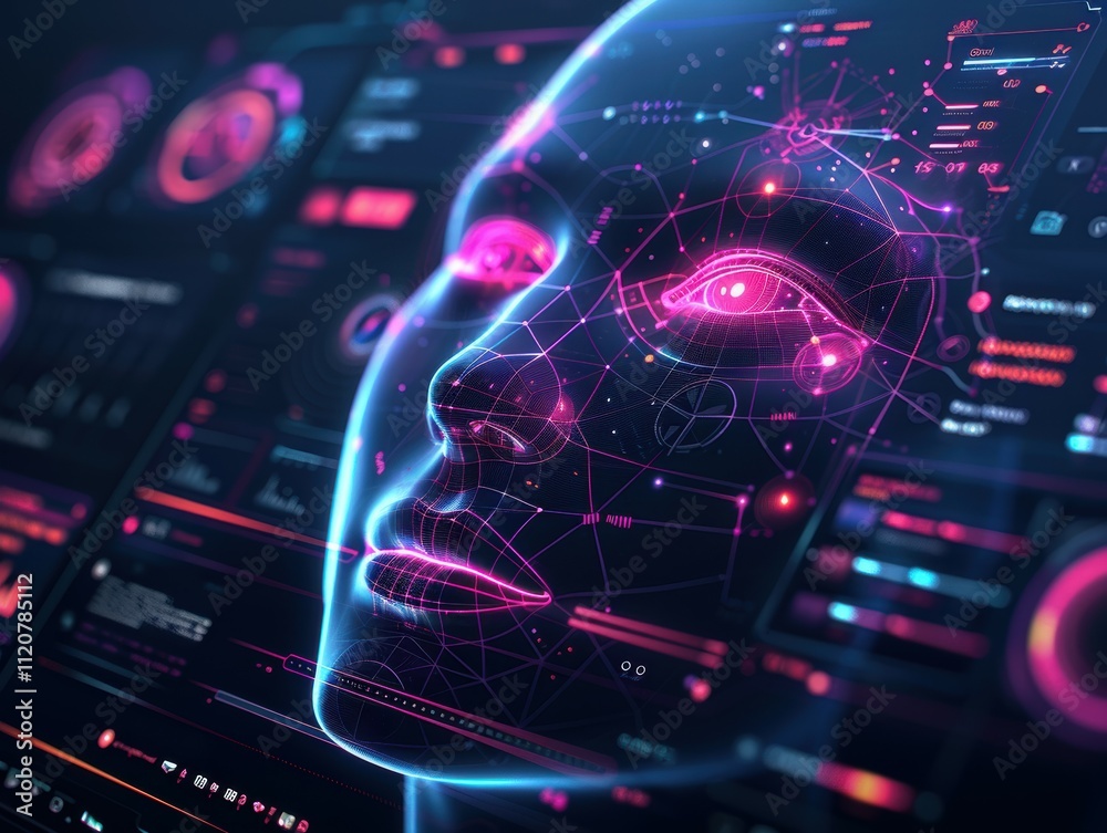 Poster user-centered ai control panel designing interactive interfaces for virtual environments