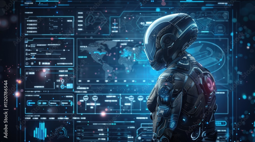 Poster transforming data insights ai robot dashboard for interactive big data visualization