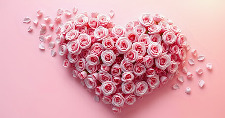 Valentine's day hearts flowers with copyspace, saint valentine and love background concept, blank space, hd