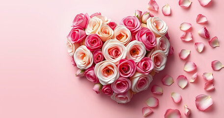 Valentine's day hearts flowers with copyspace, saint valentine and love background concept, blank space, hd