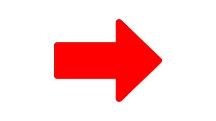 Graphic single vector editable Red arrow. Isolated Right pointing arrow icon. direction, position symbol.