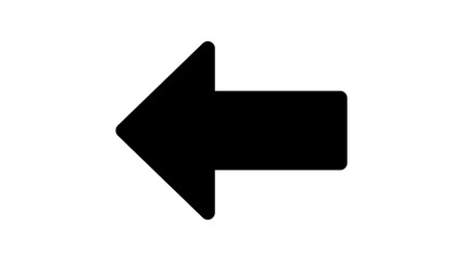 Graphic single vector editable black arrow. Isolated Left pointing arrow icon. direction, position symbol.