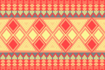 1.	Seamless Ethnic Pattern Texture. Navajo Geometric Print, Rustic Decorative Ornament. Abstract Geometric Pattern. Native American Pattern Ornament for the design of Clothing