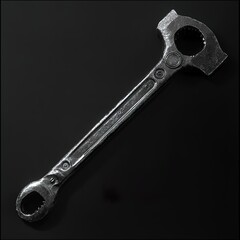 Vintage Metal Wrench: Industrial Tool Close-Up
