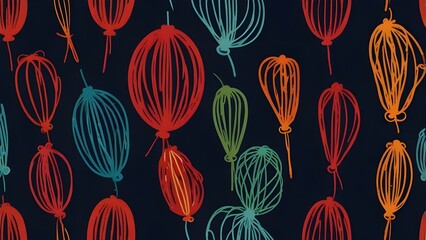 Fototapeta premium Balloon whisk for mixing and whisking flat vector icon for cooking apps and websites Generative AI