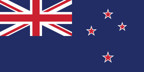 New Zealand national official flag vector illustration isolated on blue background with stars in the flag in white and red colors for Independence Day of New Zealand 6 February, flyers, brochure eps10