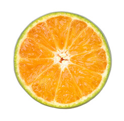 slices clementine or tangerine orange isolated, transparent PNG, PNG format, cut out