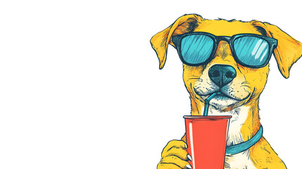 Fototapeta premium Playful Doodle Dog Illustrations for Creative Posters, Tags, and Banners with Text Space