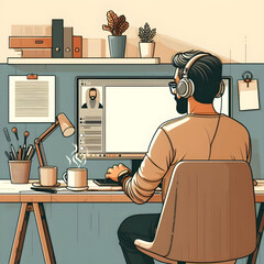 person working on computer