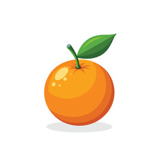 Clementine fruit isolated flat vector illustration on white background